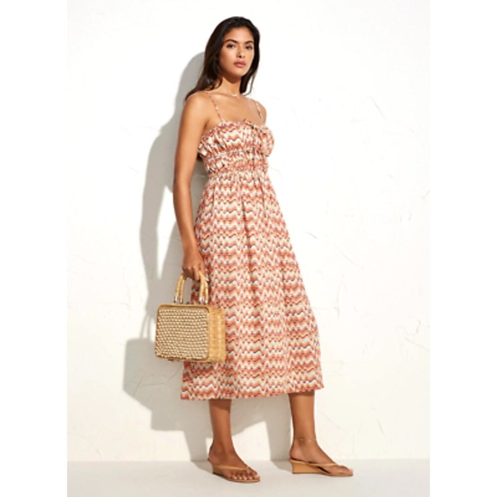 Faithfull The Brand Francesca Linen Midi Dress in Vadella Dusk